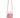 Fargerik Nunoo Micro Ruby skinnveske i lys rosa – liten crossbody-veske i ekte skinn med justerbar stropp og glidelåslukking.