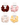 SUI AVA Ribbon Scrunchie i Yellow, Pink, Cream og Brown – scrunchies i glansfullt materiale.