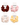 SUI AVA Ribbon Scrunchie i Yellow, Pink, Cream og Brown – scrunchies i glansfullt materiale.