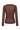 A-View Evalla Blouse Dark Brown – mørkebrun bakfra, langermet blondetopp med tettsittende fasong og gjennomgående blondemønster.