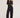 Modell med A-View Evalla Blouse Black – sort tettsittende blondetopp med rund hals, lange ermer og transparent blondemønster.
