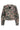 A-View Brocade Jacket Sand/Black sett forfra – kort mønstret jakke med blomsterdesign, V-hals, lange ermer og dekorative knapper.