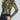 Modell fra siden med A-View Silke Blouse Lime – figurnær meshbluse med lange ermer, stretch og dekorativt blomsterprint.