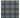 SUI AVA Tartan Scarf Grey, kvadratisk rutete skjerf i grått, dempet grønt og mørkeblått med små hvite blomstermotiver i hjørnene, vist på hvit bakgrunn.