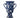 Amara Vase Blue fra Creative Collection by Bloomingville, håndmalt blå vase i steintøy med hvite blomster og dekorative håndtak.