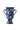 Amara Vase Blue fra Creative Collection by Bloomingville, håndmalt blå vase i steintøy med hvite blomster og dekorative håndtak.
