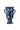 Amara Vase Blue fra Creative Collection by Bloomingville – håndmalt blå vase i steintøy med hvitt blomstermønster, fot og dekorative håndtak.