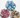SUI AVA Julie Wildflower Scrunchie i Sky Blue, Rose Shadow og Ginger Root – tre blomstrete scrunchies samlet