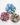 SUI AVA Julie Wildflower Scrunchie i Sky Blue, Rose Shadow og Ginger Root – tre blomstrete scrunchies samlet