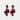 BOW19 Leaf Earrings Metallic Wine Red, dekorative vinrøde øredobber med bladinspirert form og metallisk finish.