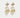 BOW19 Leaf Earrings White & Gold – hvite bladøredobber med gull, 7,5 cm