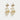 BOW19 Leaf Earrings White & Gold – hvite bladøredobber med gull, 7,5 cm