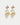 BOW19 Leaf Earrings White & Gold – hvite bladøredobber med gull, 7,5 cm