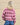 Heart Knit Pullover fra A-View med hjertemønster i bordeaux og rosa, vist på modell bakfra.