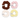 SUI AVA Ruched Ribbon Scrunchie i Brown, Pink, Cream og Yellow – fire farger samlet